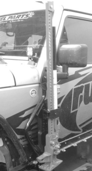 Jeep Wrangler JKU Jack Mount - Front - Go Rhino - Hi-Lift - Textured Black - `07-`18